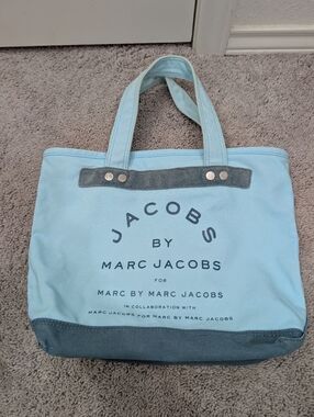 Marc Jacobs Light Blue Canvas Tote Bag